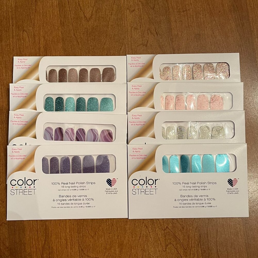Color Street Nail Strips Bundle of 8, Unopened/Mostly Retired Shades